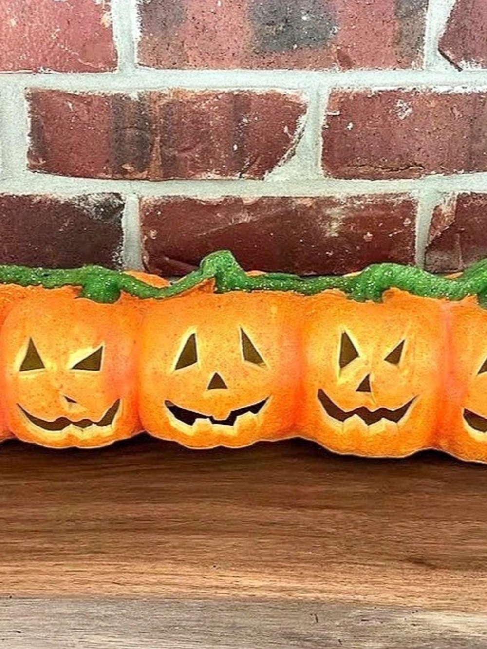 Vintage foam blow-mold Halloween pumpkins